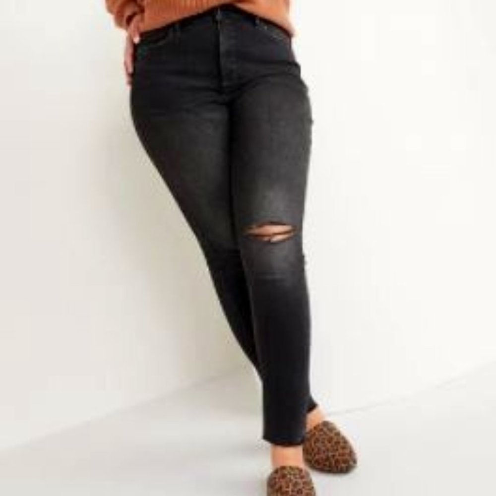 Old Navy Rockstar Super Skinny Extra High Rise Grey Jeans
